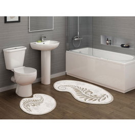 Mijölnir Juego de alfombrillas de baño Crema (2 piezas)